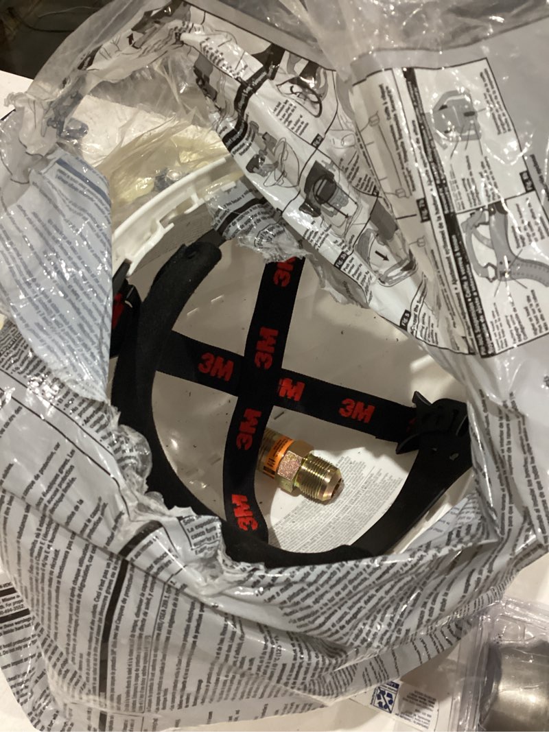 Condition photo showing As Is for 3m chh-p-w12 hard hat 4-point suspension polyethylene shell white