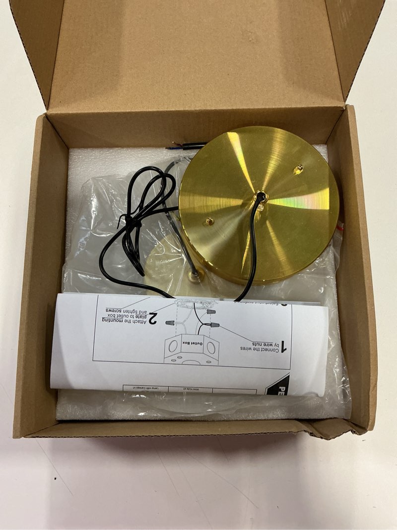 Condition photo showing New/Like New for Jolux Halolux Pendant Light for Kitchen Island & Dining Room - 5CCT Adjustable with Wall Switch, Gold Finish, Dimmable Hanging Light Fixture, Modern Ceiling Chandelier for Home Decor.