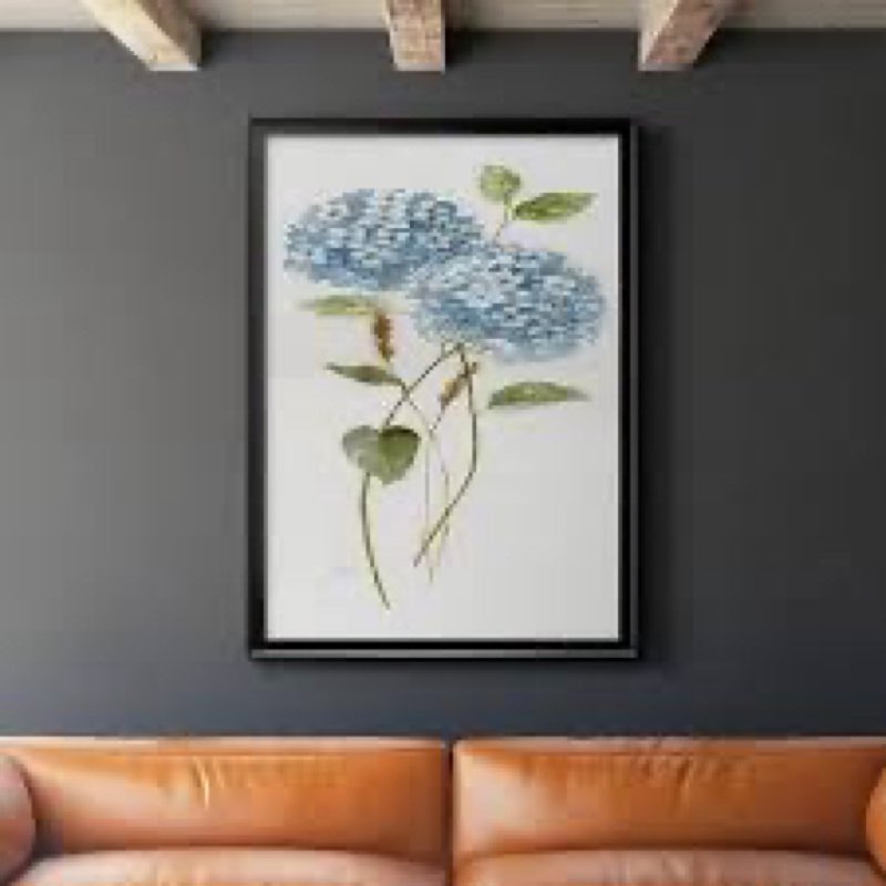 Petite Blue Hydrangea I Premium Framed Canvas - Ready to Hang 18x23
