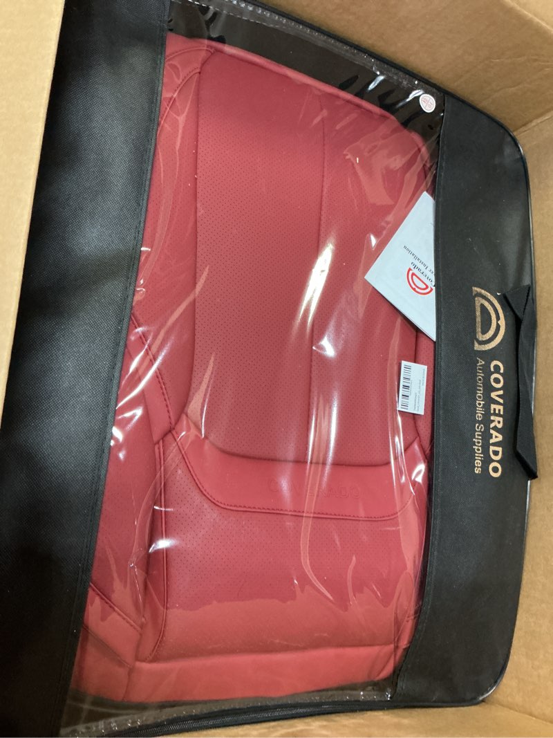 Condition photo showing New/Like New for coverado car seat covers full set, seat covers for cars, red car seat covers front seats and back car seat protector waterproof, leather car seat cushion universal fit for most cars blue red fullset