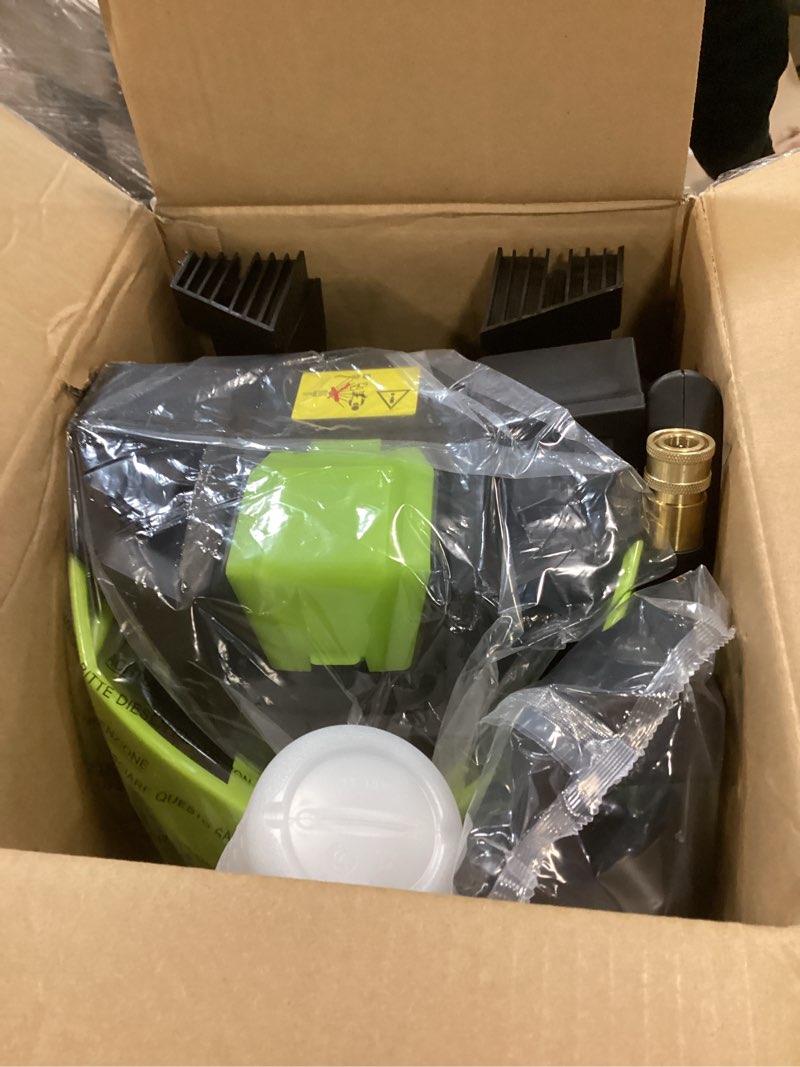 Condition photo showing Good Condition for Pressure Washer, Power Washer with 4 Quick Connect Nozzles, High Pressure Cleaning Machine with Foam Cannon for Cars/Fences/Driveways/Patios/Home Cleaning, 1250~2030 PSI Green