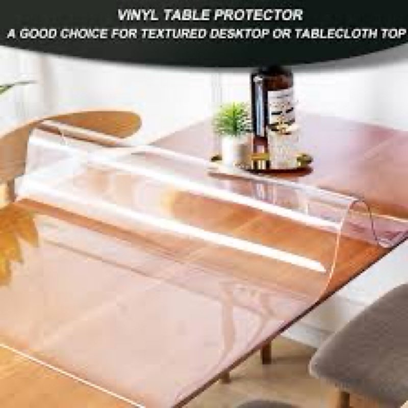 Wipeable Tablecloth Wood Furniture Coffee Table Protector Clear Plastic Tablecloth Vinyl Oblong Desk