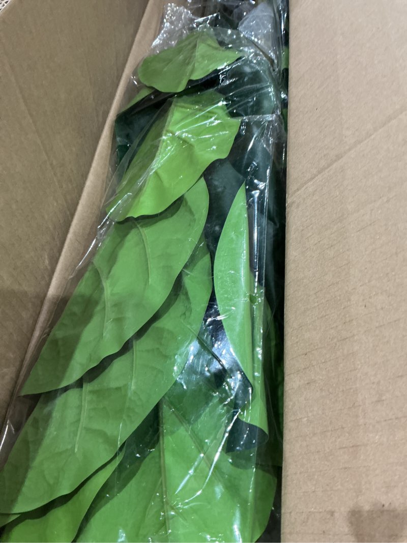 Condition photo showing Good Condition for 2 pack fiddle leaf fig tree - artificial ficus tree with tall artificial plants large 69 fiddle leaves -fake trees for indoor outdoor home decor living room 2 pack 6 ft