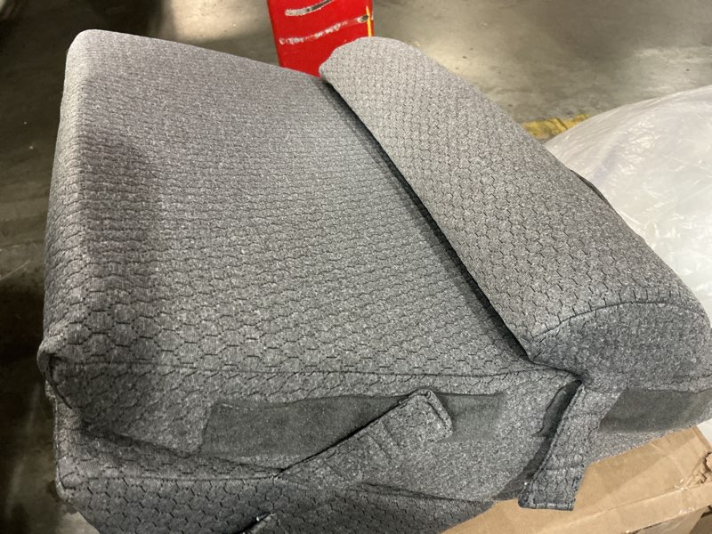 Condition photo showing Good Condition for Bedluxe 3Pcs Orthopedic Bed Wedge Pillow Set, Foam Wedge Pillow Post Surgery for Back, Leg and Knee Support, Adjustable 9&12 Inch Folding Triangle Pillow for Sleeping, Acid Reflux, Snoring, Dark Grey Dark Grey Adjustable 9&12 Inch + 1 Head Pillow