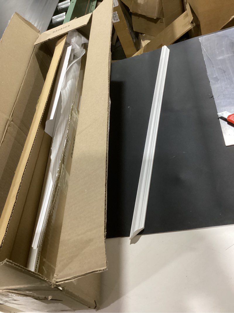Condition photo showing As Is for pangda peel and stick wall molding kit, 3d premade accent molding wainscoting panel for interior wall moulding decor, ready to assemble wainscoting accent panel