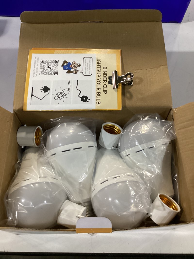 Condition photo showing New/Like New for neporal 4 pack emergency-rechargeable-light-bulb, stay lights up when power failure, 1200mah 15w 80w equivalent led light bulbs for home, camping, tent (e27, with hook) (daylight)