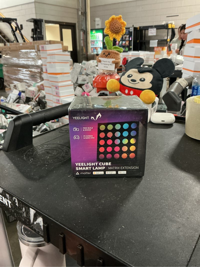 Condition photo showing New/Like New for yeelight matrix light extension for cube smart lamp, 16 million colors option, rgbic individual addressable, dynamic lighting, music flow, wifi connected, app control, for bedroom, living room, cube*1 matrix lamp
