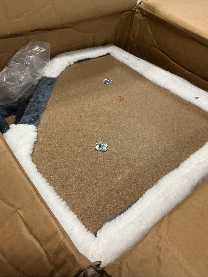 Condition photo showing As Is for Hey-brother Cat Tree, 98.4-110.2 Inches Floor to Ceiling Cat Tree-Adjustable Height, Tall Cat Climbing Tower for Cats Large Adult with Scratching Post, Cat cando, Smoky Gray 0MPJ091G