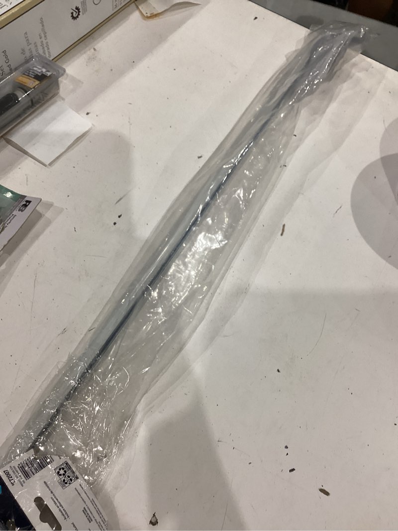 Condition photo showing As Is for project source 28-in to 48-in white steel single curtain rod