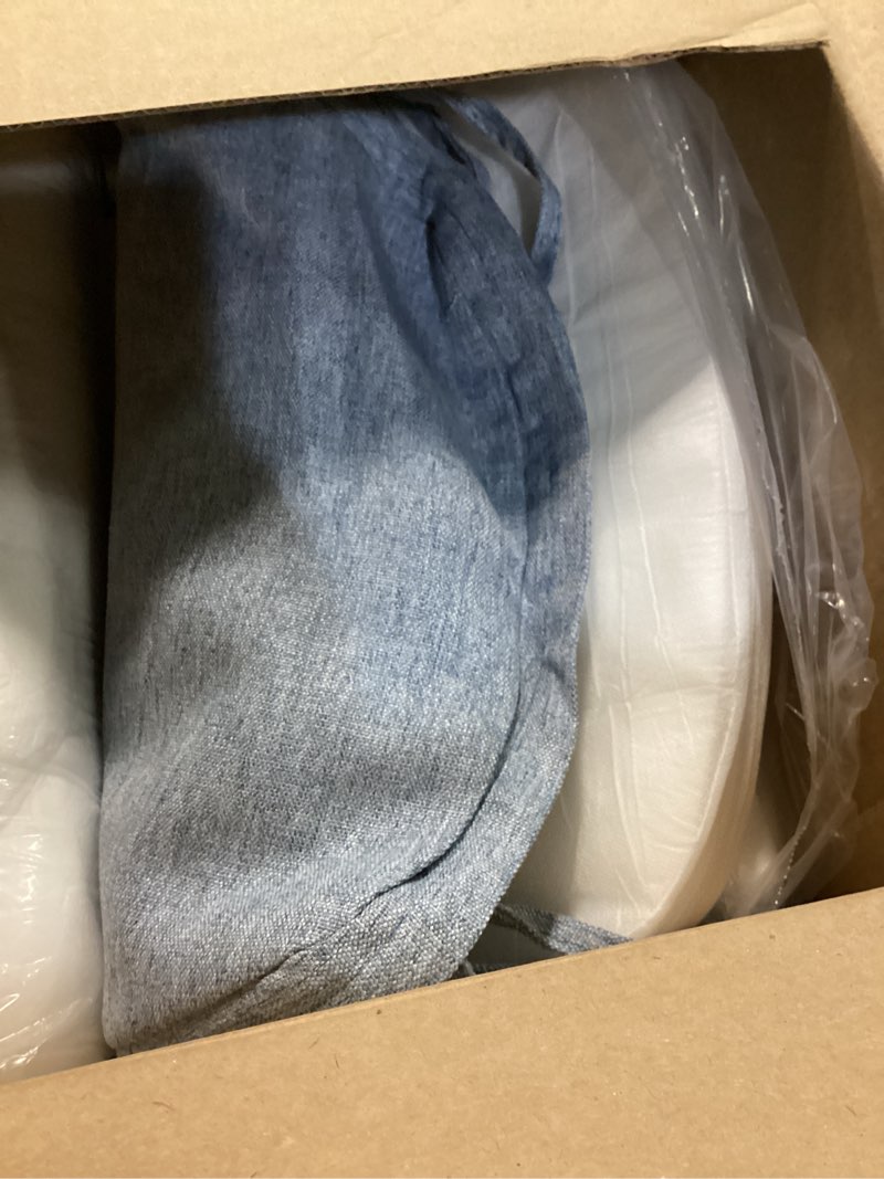 Condition photo showing Good Condition for aaaaacessories d-shaped chair cushions, 2" thick dining chair pads with ties and removable, machine-washable cover, 17" x 16", set of 4, light blue light blue 4 count(pack of 1)