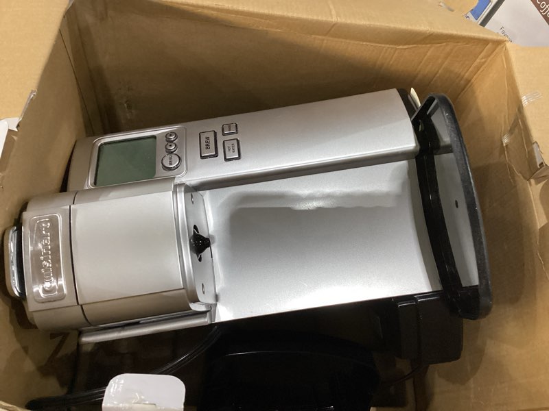 Condition photo showing As Is for USED NOT TESTED NO WATER TANK Cuisinart Coffee Maker, Single Serve 72-Ounce Reservoir Coffee Machine, Programmable Brewing & Hot Water Dispenser, Stainless Steel, SS-10P1,Silver