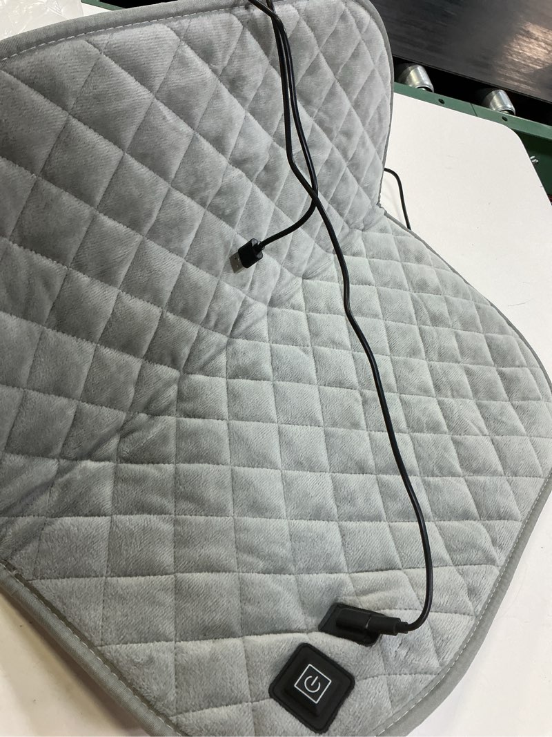 Condition photo showing Good Condition for portable electric heating pad for office chair usb large size heated seat cushion 3 temperature settings fast heat seat warmer machine washable 18x18in grey