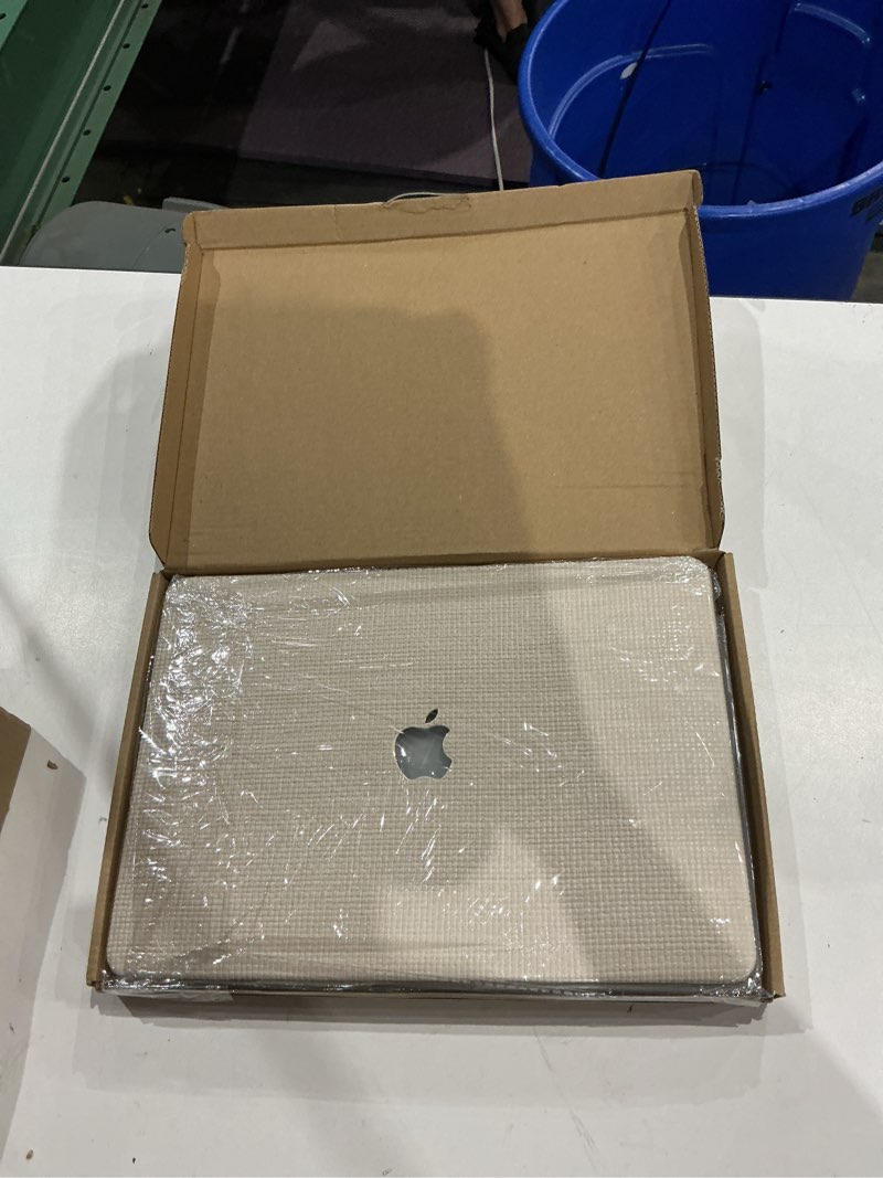 Condition photo showing New/Like New for seorsok compatible with macbook air 13 inch case2022-2018 release a1932 a2179 m1 a2337 touch id,elegant leather plastic hard shell case with transparent keyboard cover,beige woven no logo cutout air13?a1932 a2179 m1 a2337? beige woven