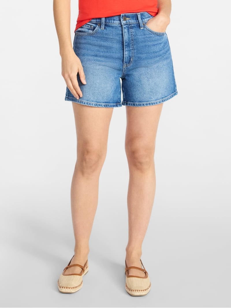 size 6 time and tru women's high rise denim shorts, 5" 