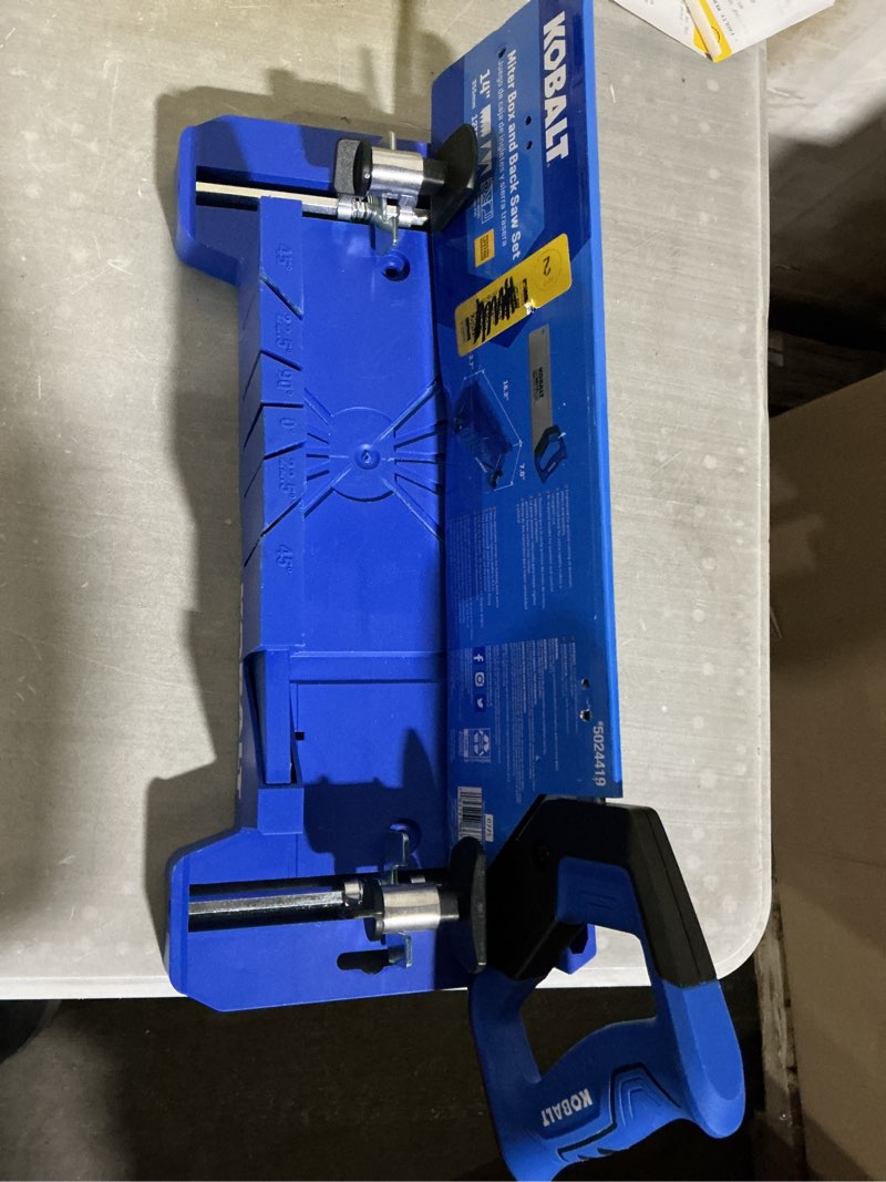 Condition photo showing Good Condition for olympia tools saw storage mitre box with 14-inch backsaw with 90 degree, 45 degree, and 22-1/2 degree angle slot types plastic saw box for woodworker carver carpenter