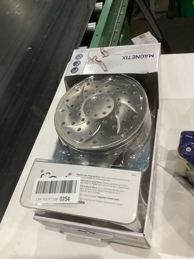 Condition photo showing New/Like New for Moen 26009SRN Engage Magnetix 2-in-1 Combo Rain Showerhead with Detachable Handheld Shower Spray, Featuring Magnetic Docking System, Spot Resist Brushed Nickel