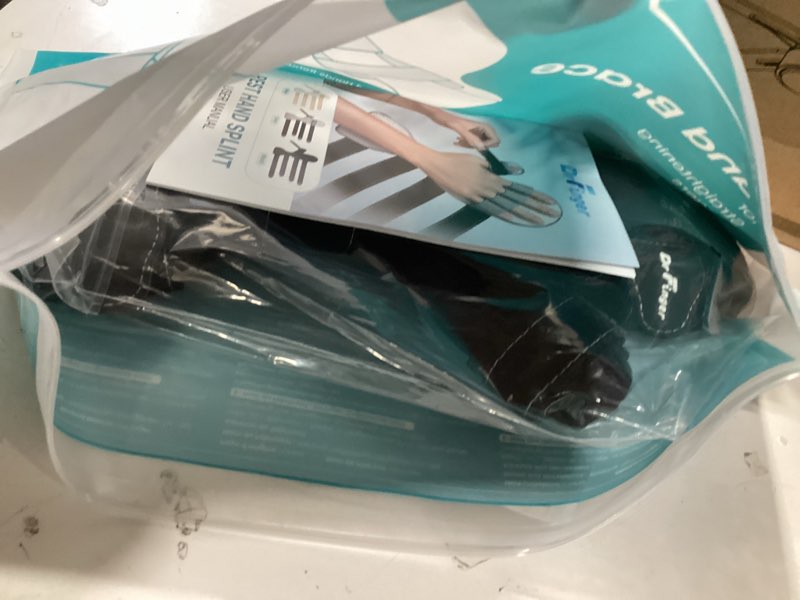 Condition photo showing New/Like New for drfinger stroke hand brace splint for straightening fingers with 5 fingers resting support,prevent fingers curling, dupuytren's contractures, hand spasms, fit right & left, men & women -black- m black m