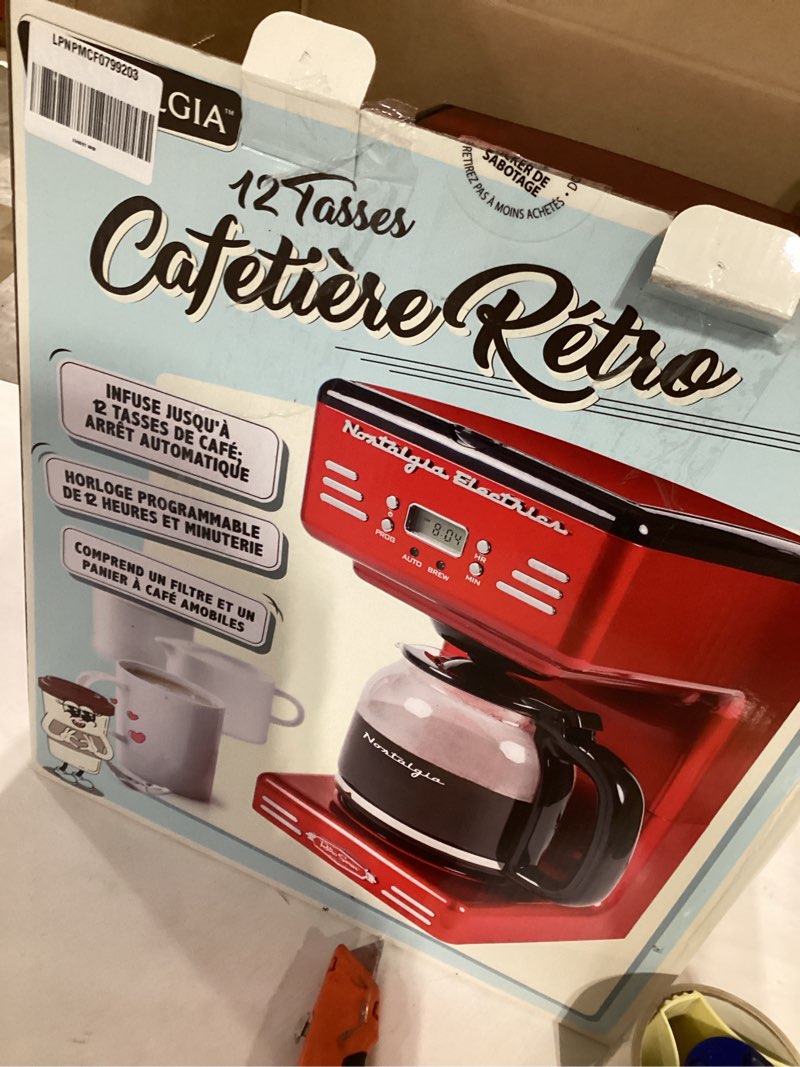 Nostalgia Retro 12-Cup Programmable Coffee Maker With LED Display, Automatic Shut-Off & Keep Warm, P