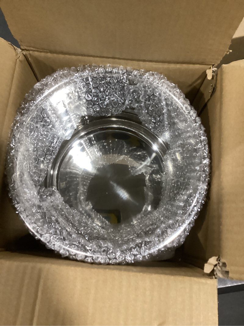 Condition photo showing New/Like New for upgraded stainless steel inner pot for instant pot 6 qt, replacement pot for instant pot 6 quart, 304[18/8] stainless steel thickened design, 0 coating, non-toxic (no teflon). 3 year warranty. 6qt stainless steel inner pot