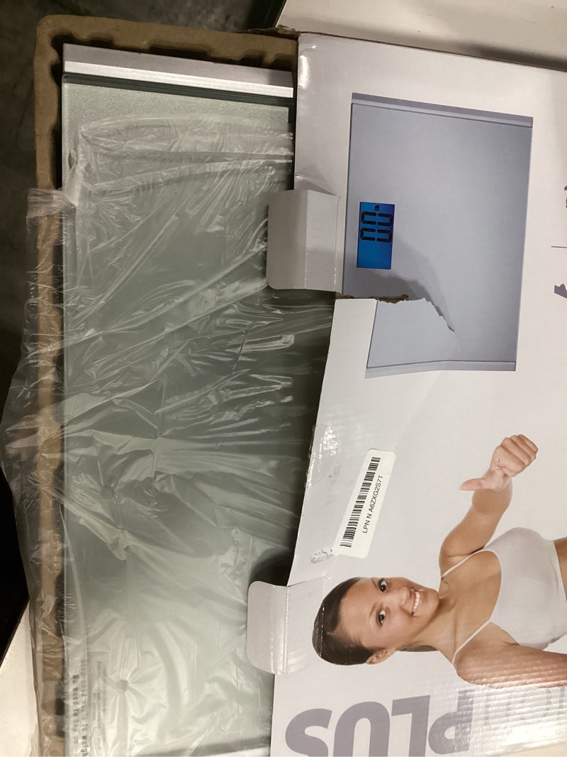 Condition photo showing New/Like New for Eat Smart Precision Plus Digital Bathroom Scale, 440-lb Capacity, Wide Platform Body Analyzer with Step-On Technology, Stable Home Fitness Device for Weight Management, Grey 1 Count (Pack of 1)