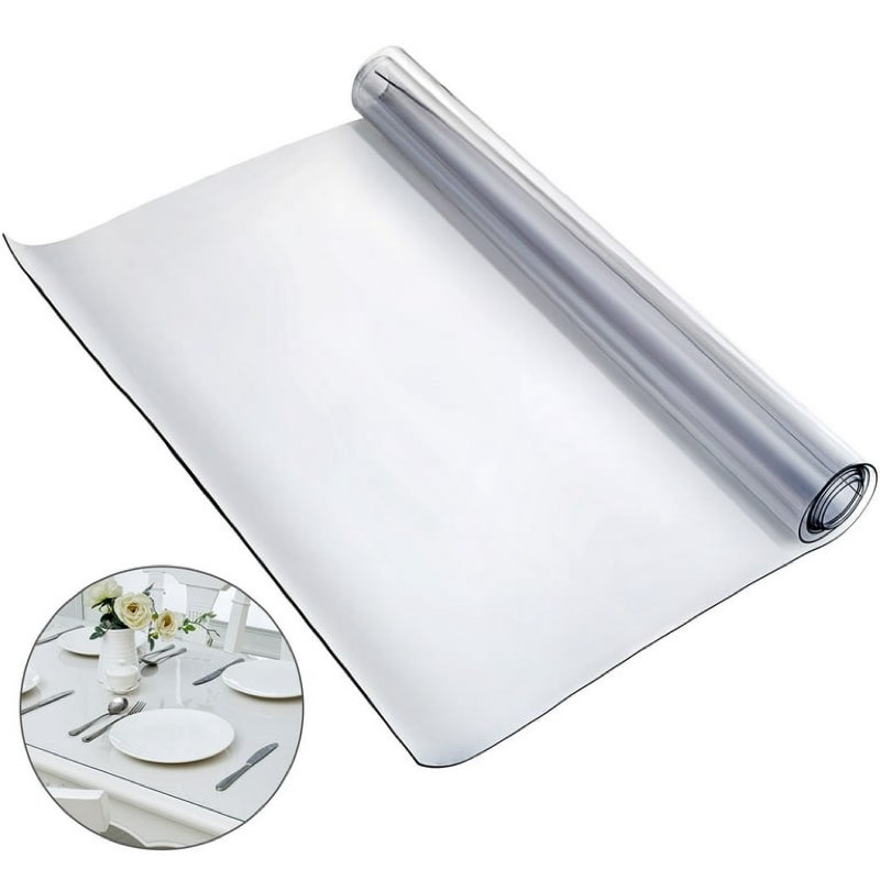 vevor 80 x 42 inch clear table cover protector, 2mm thick clear desk protector table pads, plastic tablecloth table protector for dining room table