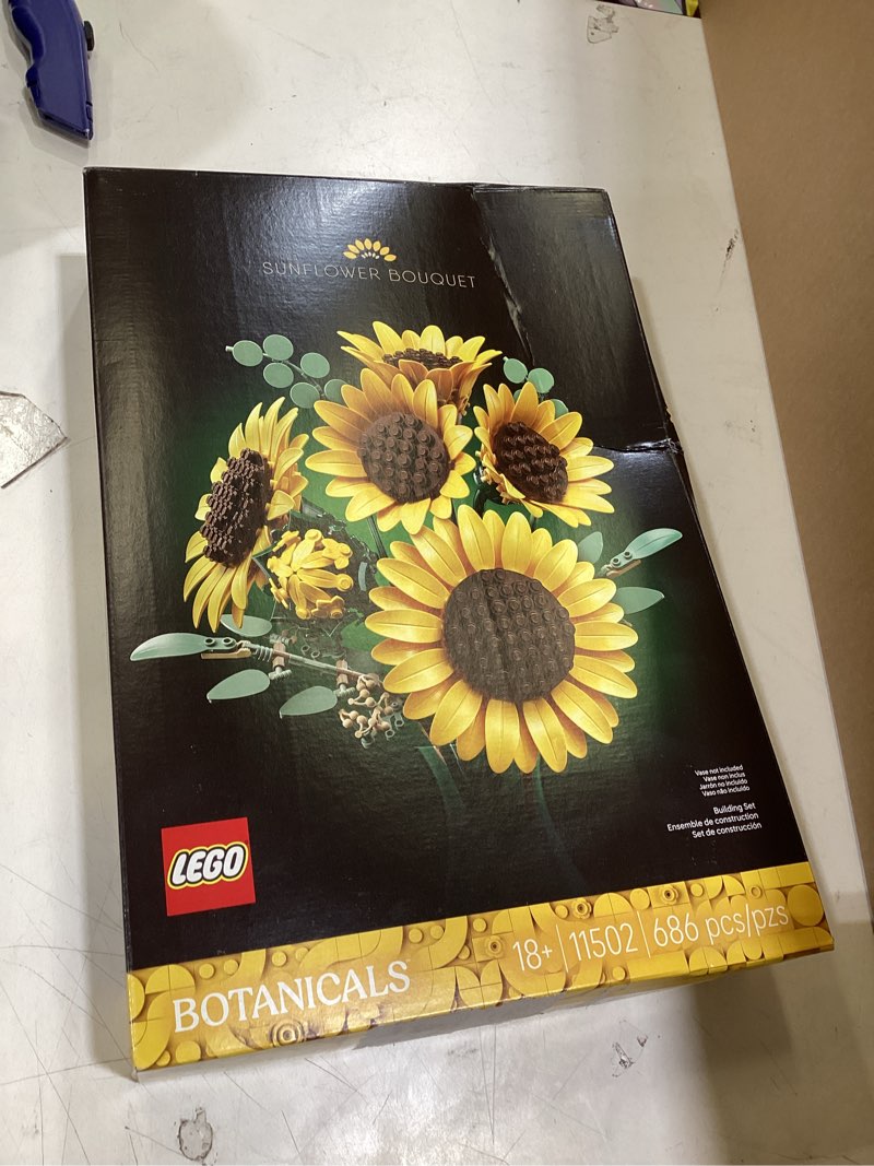 Condition photo showing New/Like New for lego botanicals sunflower bouquet building set for adults, ages 18+ - gift for birthdays - artificial flowers for home office, bedroom or desk decor - 11502