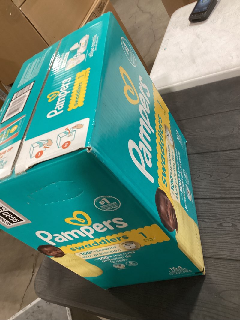 Condition photo showing New/Like New for Pampers Swaddlers Diapers, Size 1 (8-14 lbs), 164 Count, Absorbent, Keeps Baby Dry and Comfortable, Skin Safe Disposable Baby Diaper (Packaging May Vary) Size 1 164