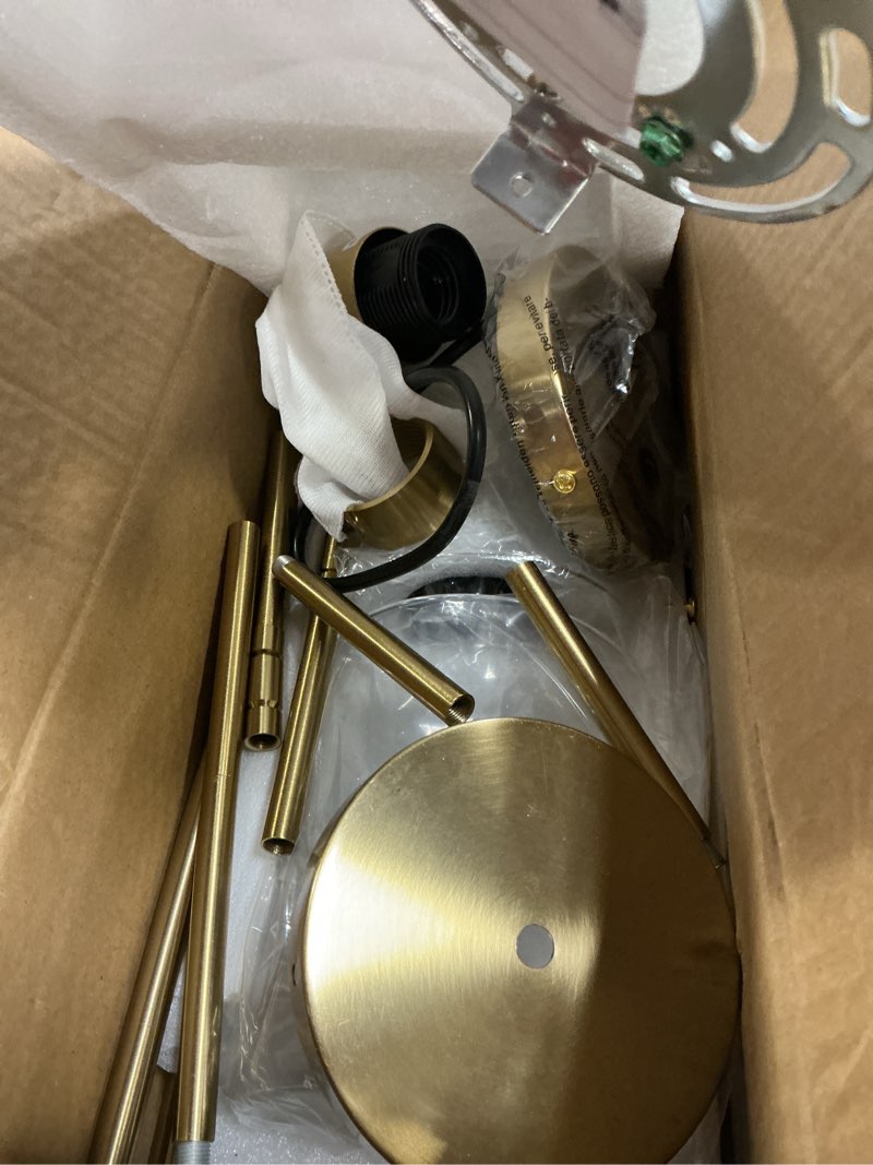 Condition photo showing Good Condition for brass pendant lights kitchen island,modern farmhouse clear glass pendant light,gold light fixture kitchen pendant mini hanging light fixture for sink (brass 2 pack stem rod)