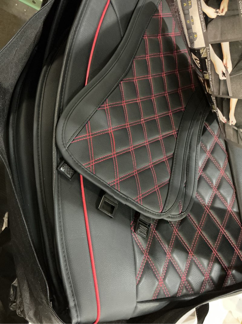 Condition photo showing Good Condition for aierxuan chevy chevrolet silverado gmc sierra front seat covers pickup custom fit 2007-2026 1500 2500hd 3500hd crew double extended cab waterproof leather protectors (2 pcs front, black-red) 2 pcs front/black-red