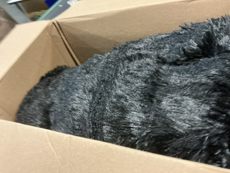 Condition photo showing New/Like New for bedsure gentlesoft fluffy black blankets queen size for bed, thick sherpa faux fur fleece fuzzy plush winter warm soft full queen blankets, bedroom decor black gifts cozy gifts for women men, 90x90 07- black queen (90" x 90")