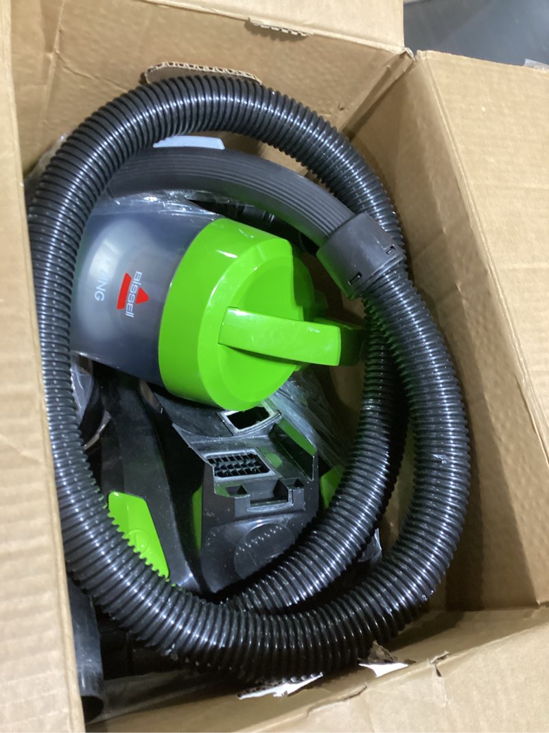 Condition photo showing As Is for bissell 2156a zing canister bagless vacuum zing canister lime
