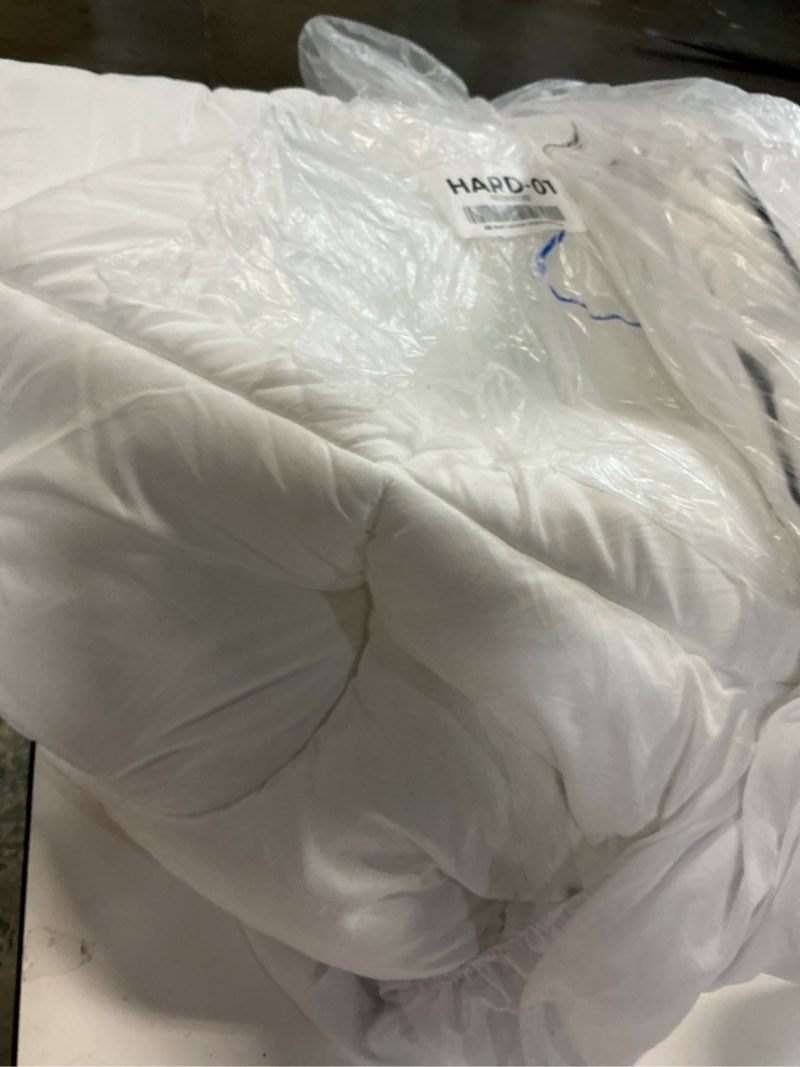 Condition photo showing As Is for amazon basics waterproof mattress protector, queen, white protector queen