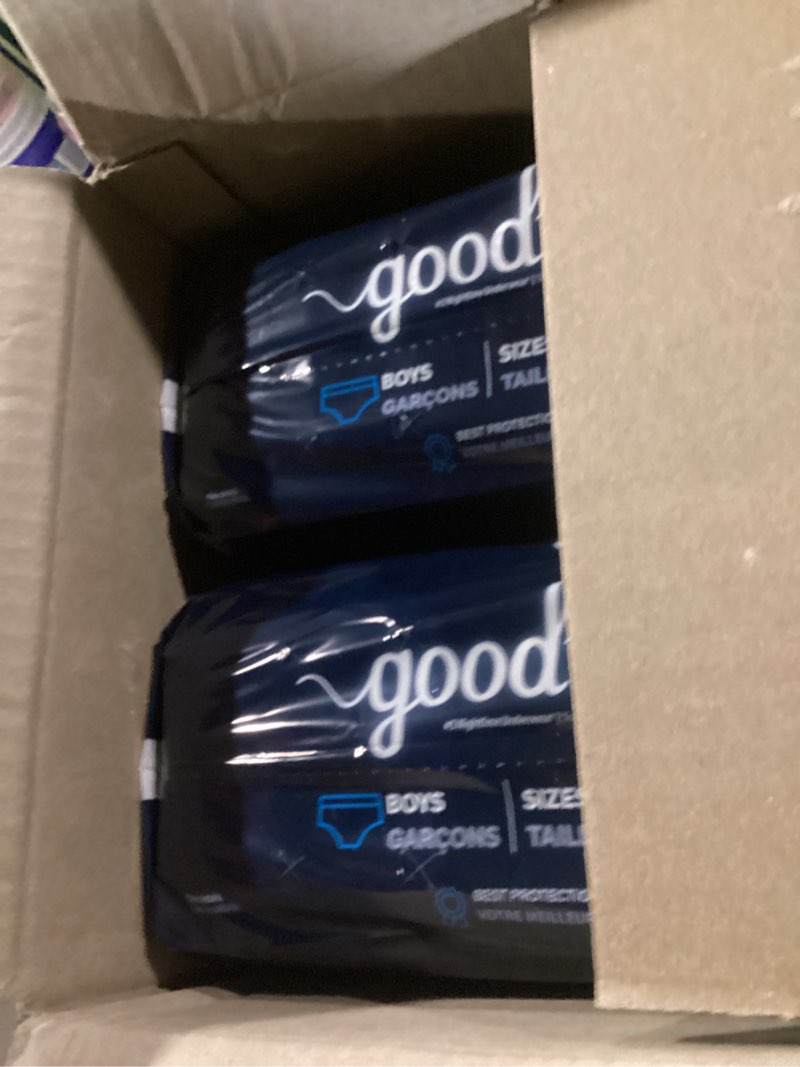 Condition photo showing New/Like New for goodnites boys' nighttime bedwetting underwear, size s/m (43-68 lbs), 44 ct (2 packs of 22), packaging may vary small/medium 44