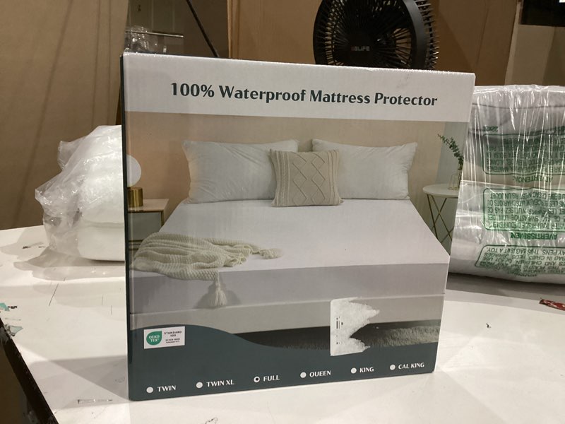Condition photo showing New/Like New for 2 Pack Full Waterproof Mattress Protector Deep Pocket Mattress Cover, Soft Breathable Mattress Pad, Fitted Noiseless Waterproof Bed Cover Stretch to 19" Full Smooth White - 2 Packs