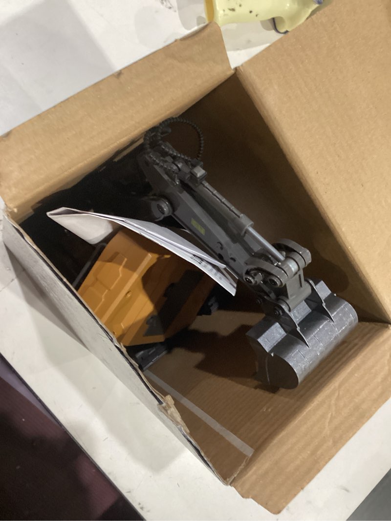 Condition photo showing As Is for prepop remote control excavator toy for 6-12 yr boys, best birthday gifts for kids 4-7 8 9 10 11 year old, rc construction toys with metal shovel, lights, sounds 2.4ghz