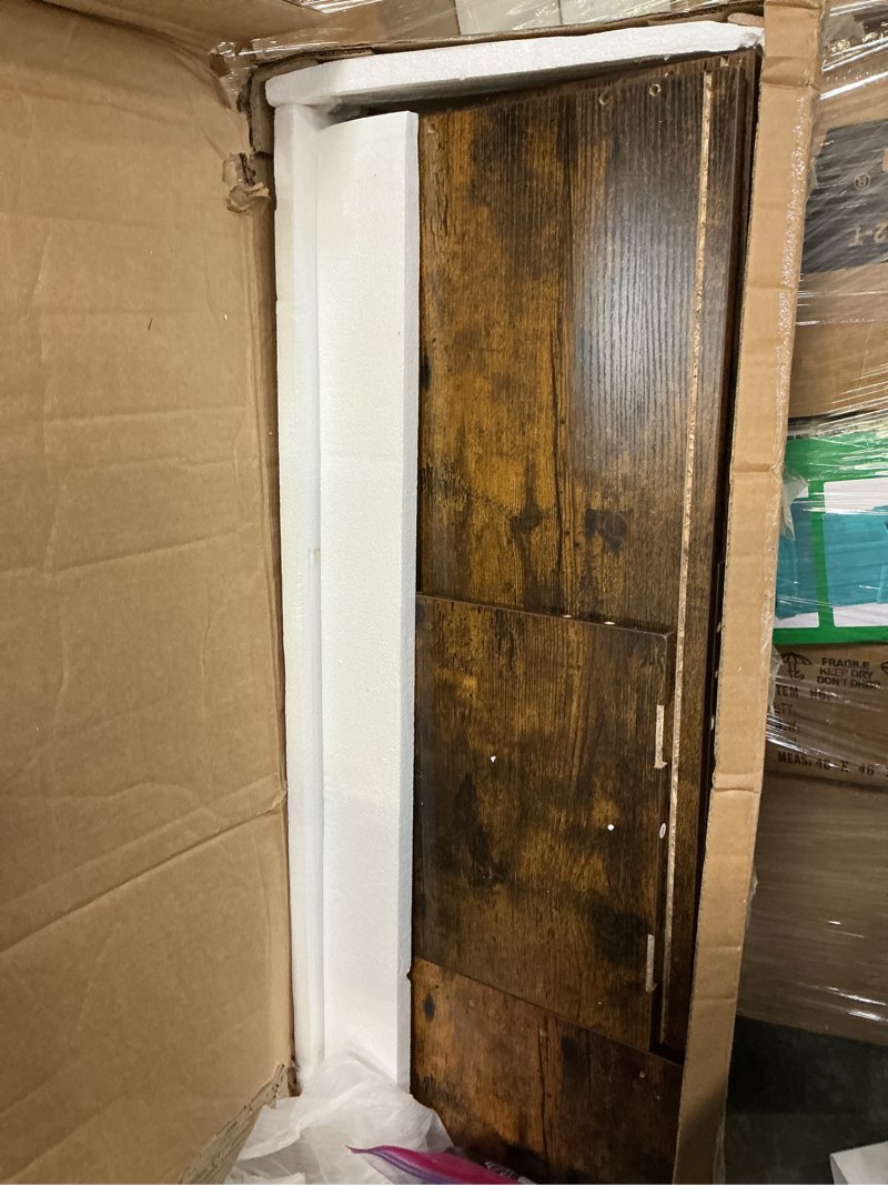 Condition photo showing Good Condition for superjare tv stand for 55 inch tv, entertainment center with adjustable shelf, 2 cabinets, tv console table, media console, solid wood feet, cord holes, for living room, bedroom, rustic brown 53.9" rustic brown