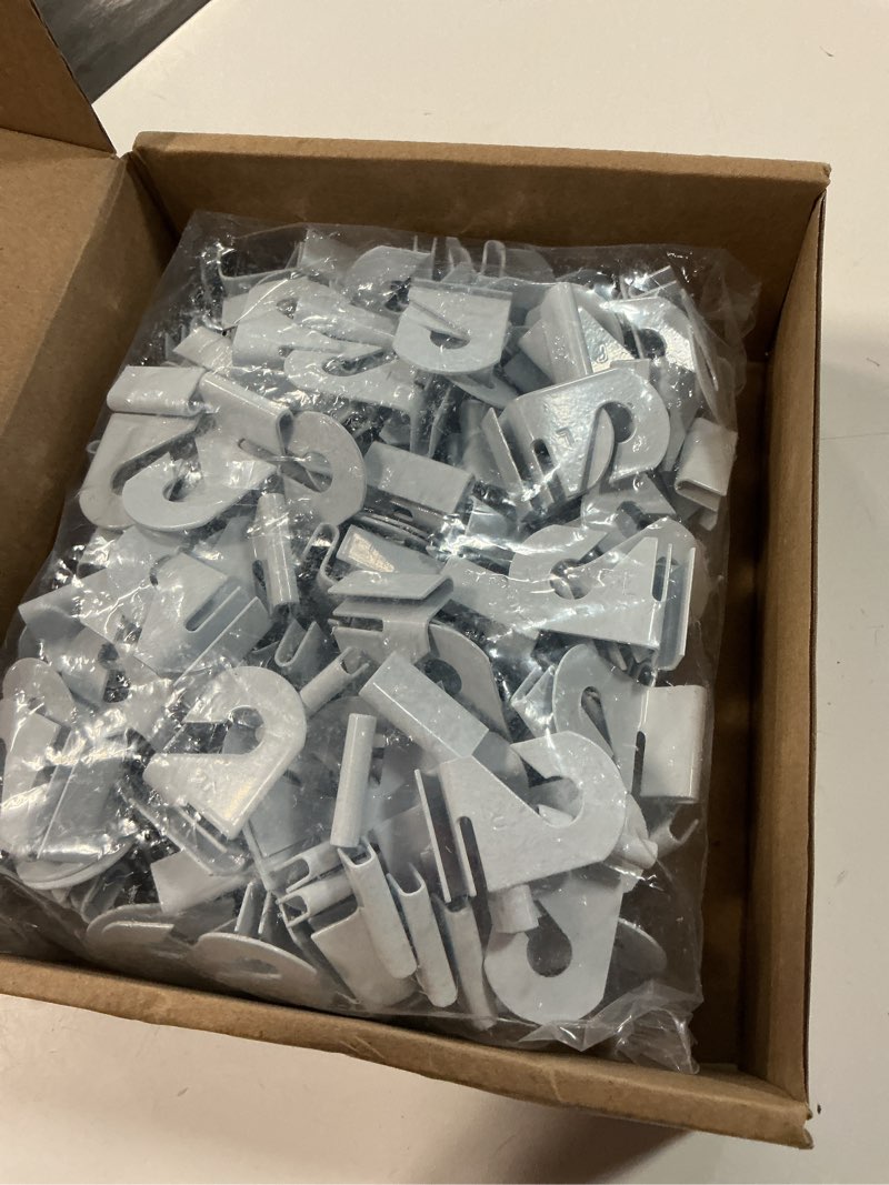 Condition photo showing New/Like New for vicenpal 100 pair drop ceiling hooks bulk for classrooms hanging, metal suspended track tile hooks aluminum white heavy duty t bar clips, hold up to 20 lbs for school offices plants decorations 100 white