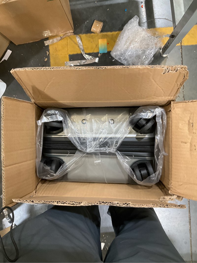 Condition photo showing As Is for BAGSMART Carry On Luggage 22x14x9 Airline Approved with Spinner Wheels,Lightweight 20 Inch Luggage with TSA Lock,Expandable Hard Shell Carry On Suitcases for Men Women,Olive