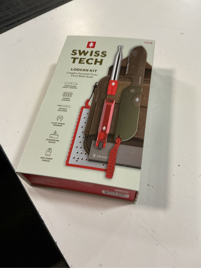 Condition photo showing New/Like New for swiss tech fixed blade kit, 6 piece, campfire, camping essentials set