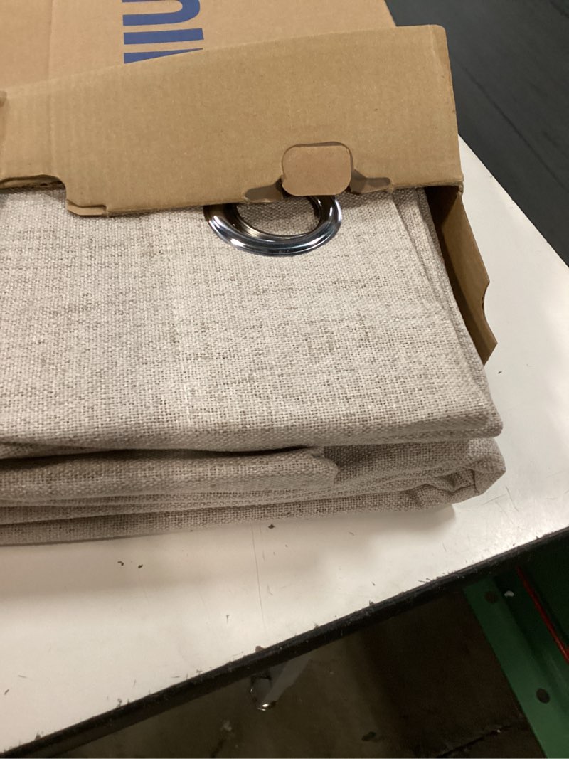 Condition photo showing New/Like New for miulee linen textured curtains solid 100% blackout for bedroom thermal insulated taupe grommet room darkening curtains & drapes luxury decor for living room 52 x 72 inch (2 panels) taupe 52"w x 72"l (pack of 2) 2