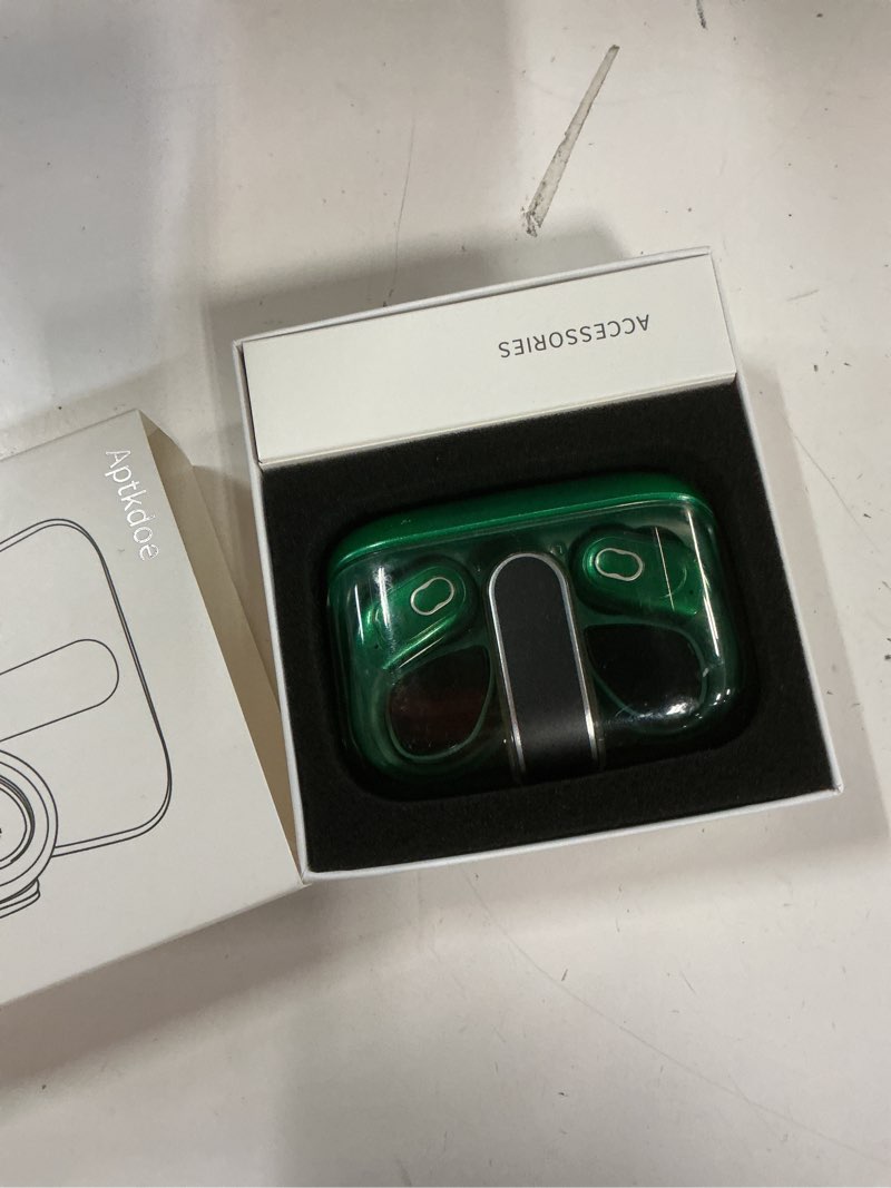 Condition photo showing New/Like New for wireless earbuds 75hrs bluetooth 5.4 headphone sport, 2026 bluetooth earbuds stereo deep bass over ear bud with earhooks, enc noise cancelling mic, ipx7 waterproof earphone for gym/workout, dark green