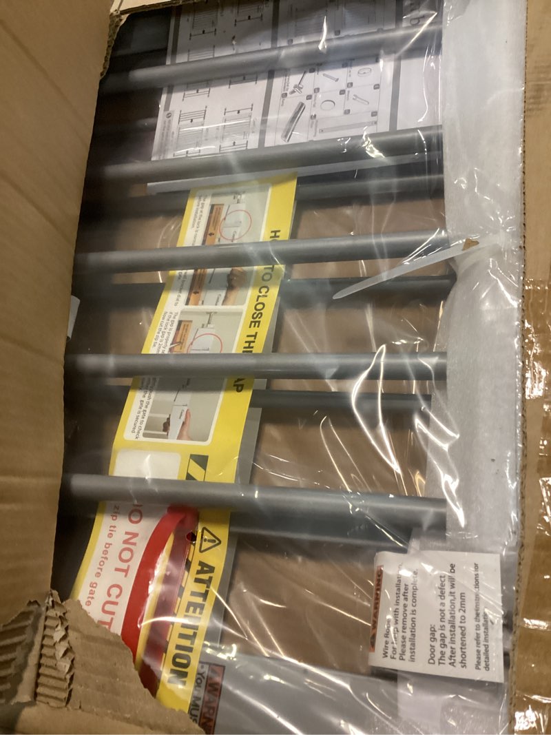 Condition photo showing Good Condition for Cumbor 29.7"-51.5" Extra Wide Baby Gate for Stairs, Mom's Choice Awards Winner-Dog Gates for Doorways, Pressure Mounted Walk Through Pet Gate Indoor, Safety Auto-Close Child Gate for Kids, Gray Gray 29.7-51.5"W x 30.5"H