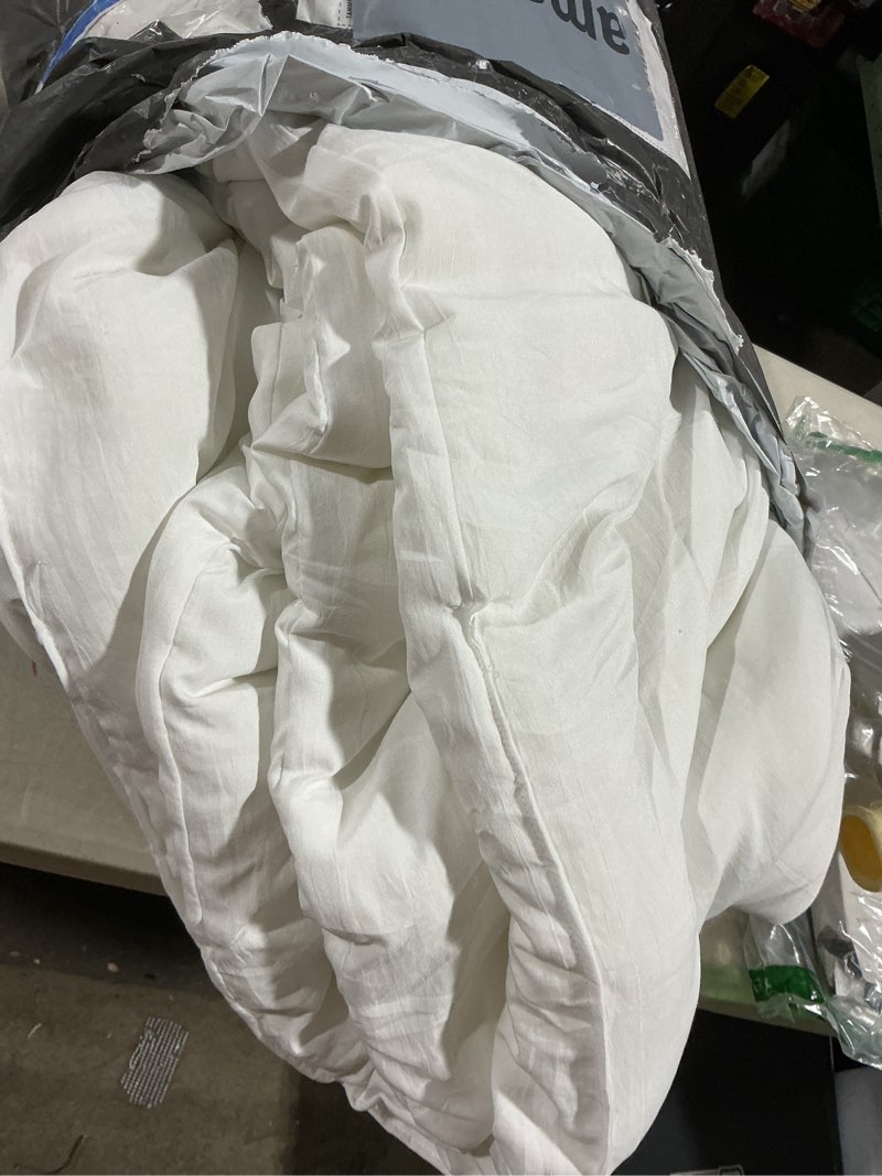 Condition photo showing As Is for (UNKNOWN MEASUREMENT) Hotel Suite Feather Down Comforter, Natural Fluffy Duvet Insert, Luxurious Hotel Collection Quilts, All Season Bedding Comforter, 100% Cotton Cover White?