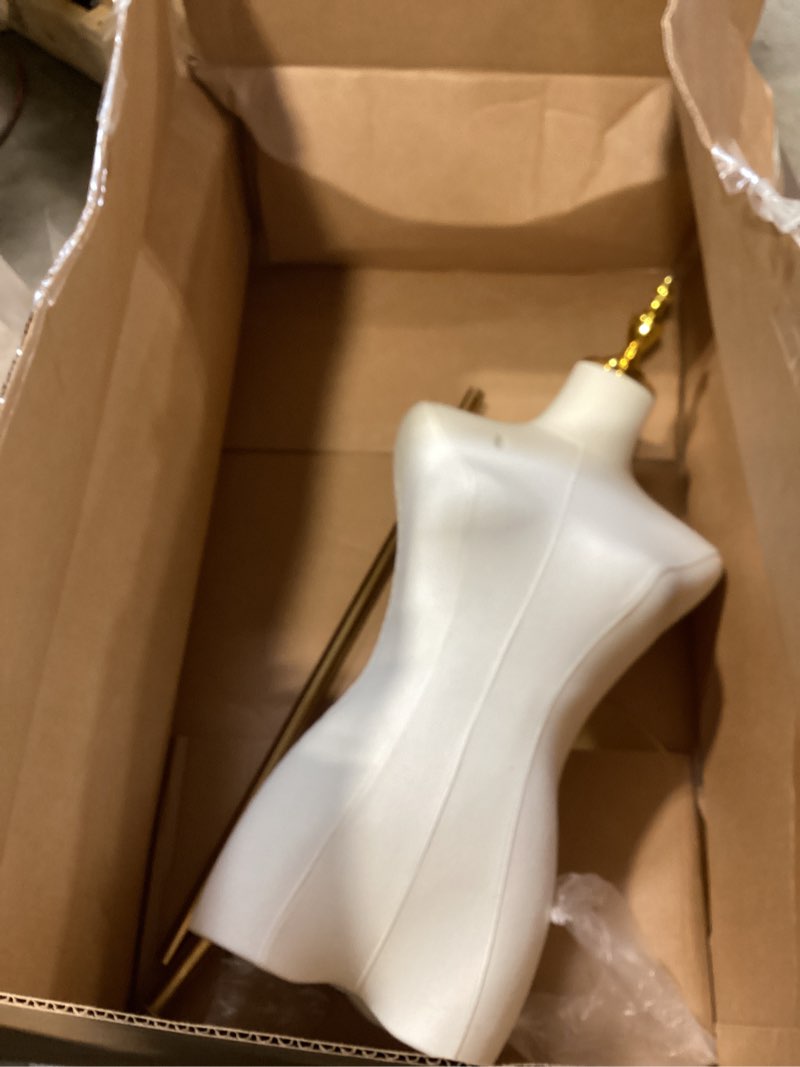 Condition photo showing Good Condition for dress mannequin, dress form female mannequin torso 55~75in height adjustable manikin body gold metal stand for clothing jewelry display