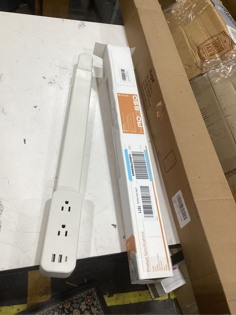 Condition photo showing Good Condition for electrical outlet extender stick - features usb-a, usb-c and 2 ac outlets, extends 22"-34", rotates 180° access hard-to-reach outlets, wall plug power socket expander nightstands, sofa, desks and more white