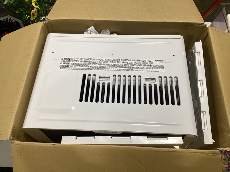 Condition photo showing Good Condition for 5,000 btu 115-volt window air conditioner 150 sq. ft. rooms with remote in white