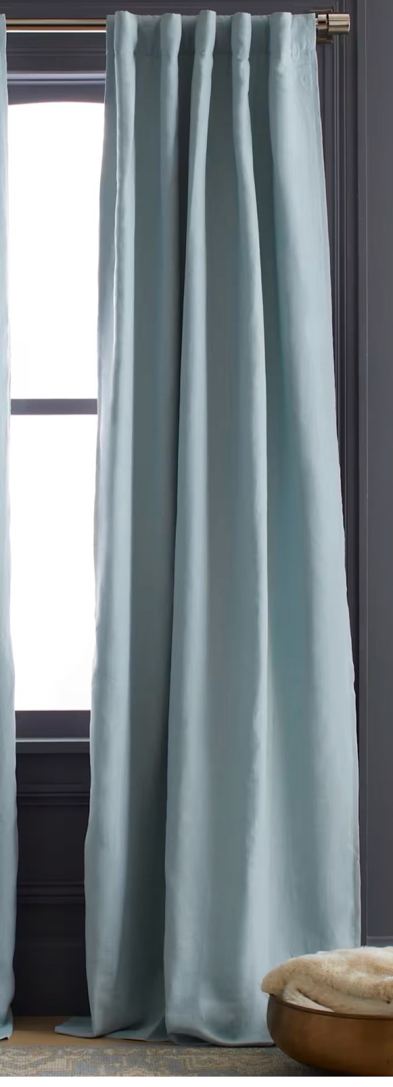 European Linen Room Darkening Curtain 96 in X 84in (1 pcs 