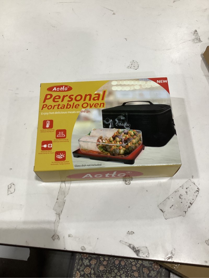 Condition photo showing New/Like New for Aotto Heated Lunch Box Food Warmer - 12V/24V 2-in-1 Car Food Warmer with Vehicle Plug - Mini Portable Electric Lunch Box Heater for Men and Women - Reheat & Keep Meals Warm On the Go - Black