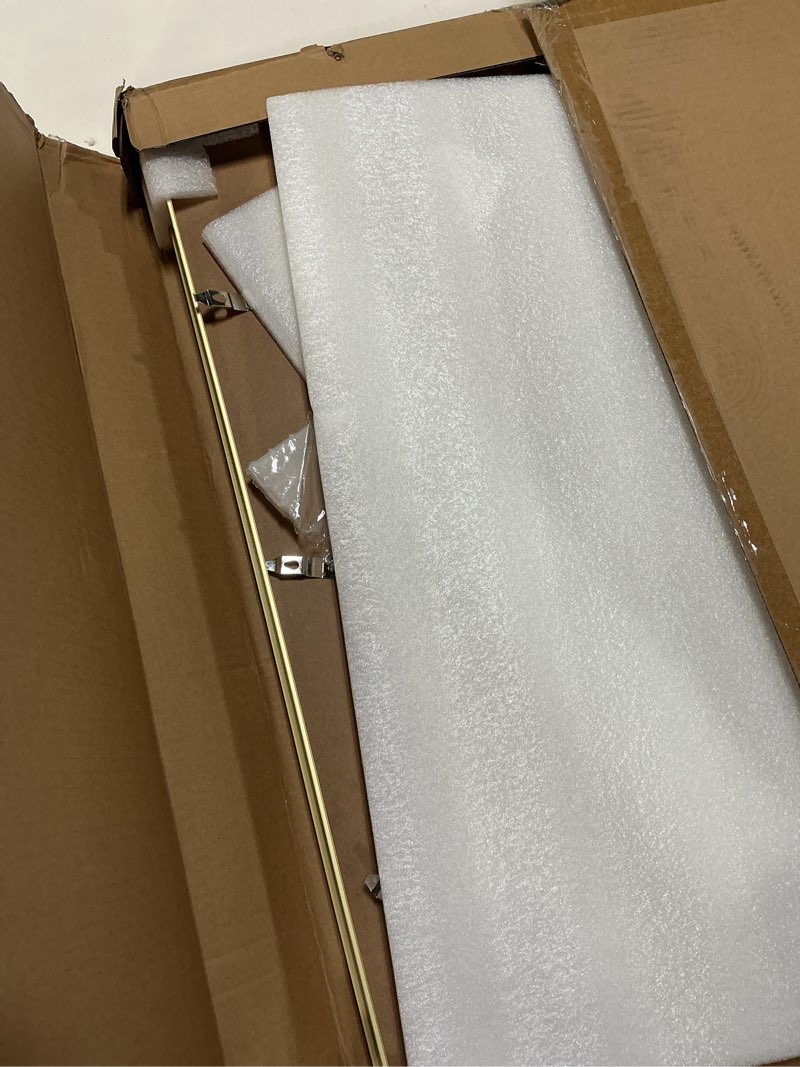 Condition photo showing Good Condition for fun memories 5x7 metal picture frame - 5 x 7 metal photo frames with 4x6 removable mat- ideal for wall or tabletop display - wall hook hanging hardware included (gold, 1 pack) gold 5x7 - 1p