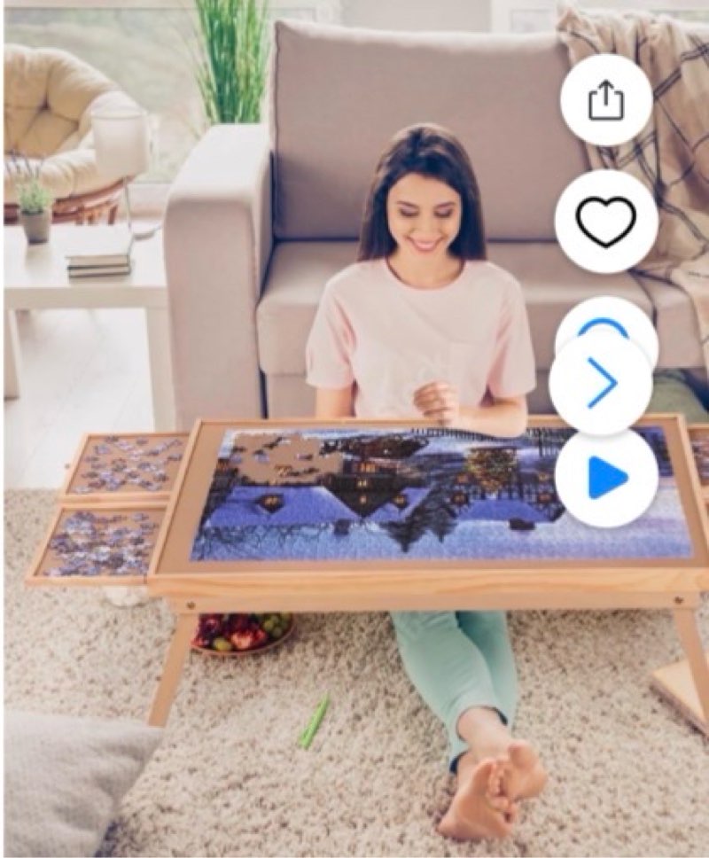 G TALECO GEAR Jigsaw Puzzle Table with Drawers, Legs and Cover, Wooden Puzzle Board for Adults 1500 Pieces, Puzzles Accessories, 34.3 "x 26.5"